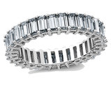 3.40 Carat (ctw) (3.70 Ct. Look) Synthetic Moissanite Eternity Wedding Band Ring in 14K White Gold